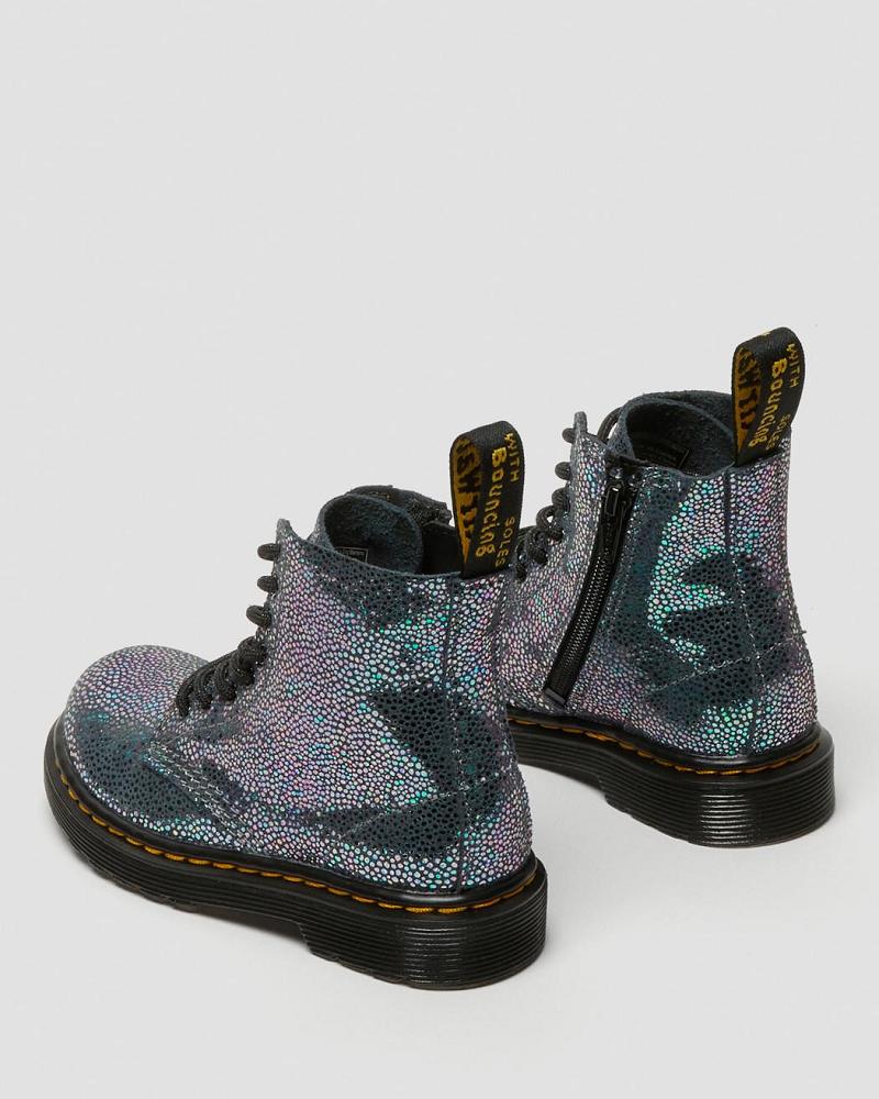 Kids' Dr Martens Toddler 1460 Pascal Iridescent Lace Up Boots Metal | AU 698JPQ